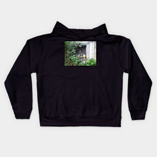 Window in the Provence with flowers. Kids Hoodie